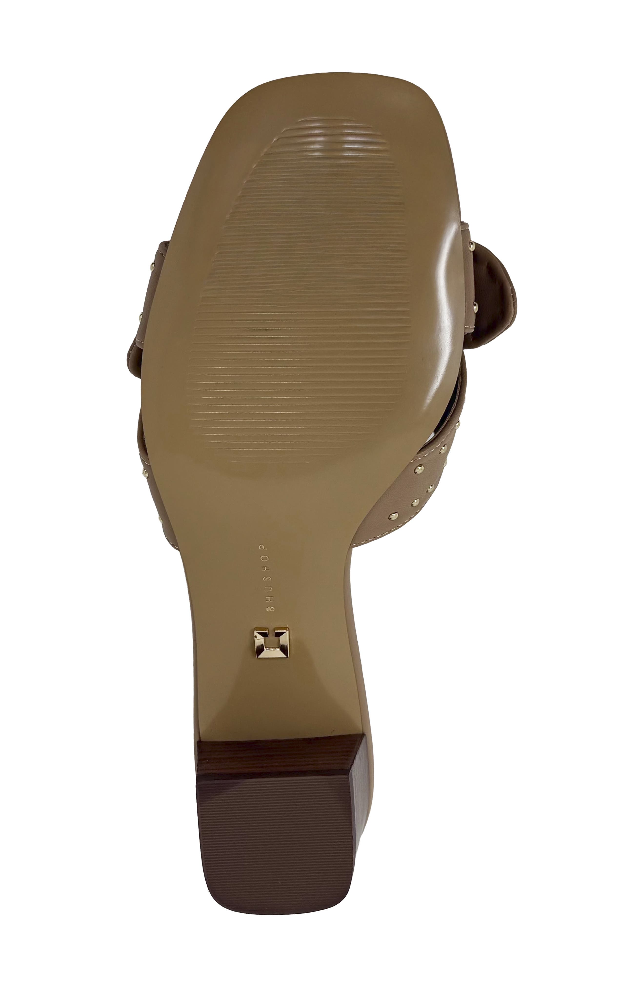 Guinivere Studded Slide Sandal, Alternate, color, DARK BEIGE