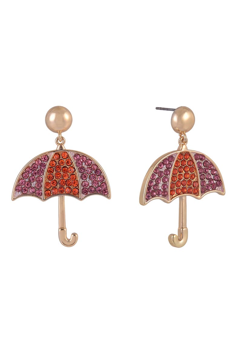 Stone Umbrella Earrings, Main, color, Pink