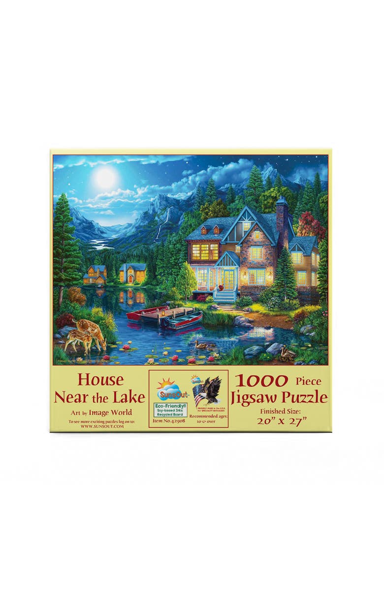 Sunsout House Near the Lake 1000 piece Jigsaw Puzzle for Adults, Alternate, color, Multicolor