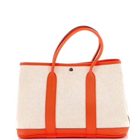 Garden Party Tote Toile and Leather 30