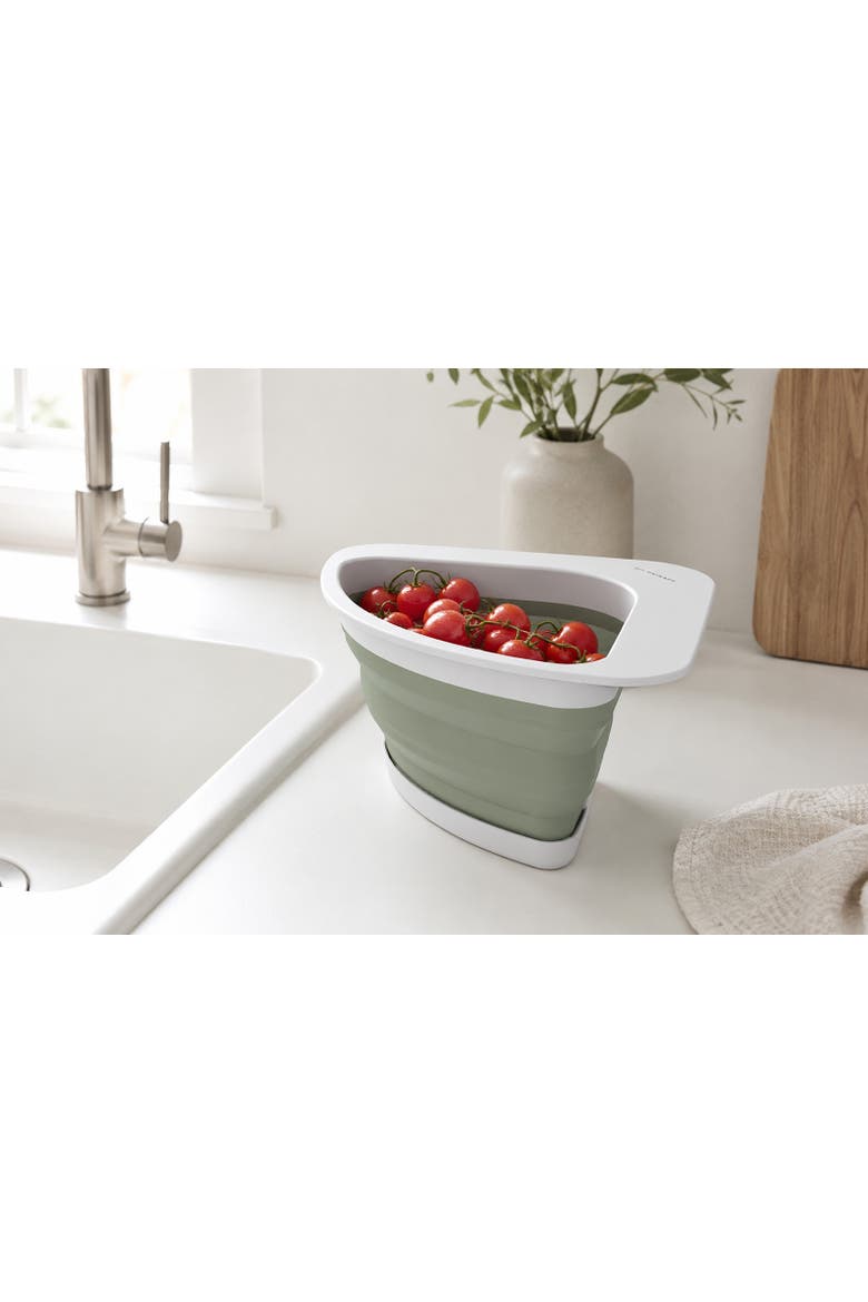Corner Sink Colander, Triangular Sink Strainer for Fruits, Vegetables & Pasta, Alternate, color, Green