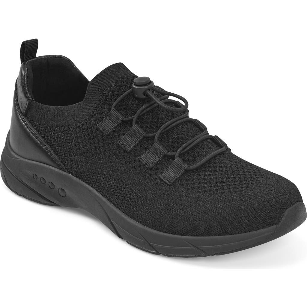 Easy Spirit Astrid Pull-on Knit Sneaker In Black