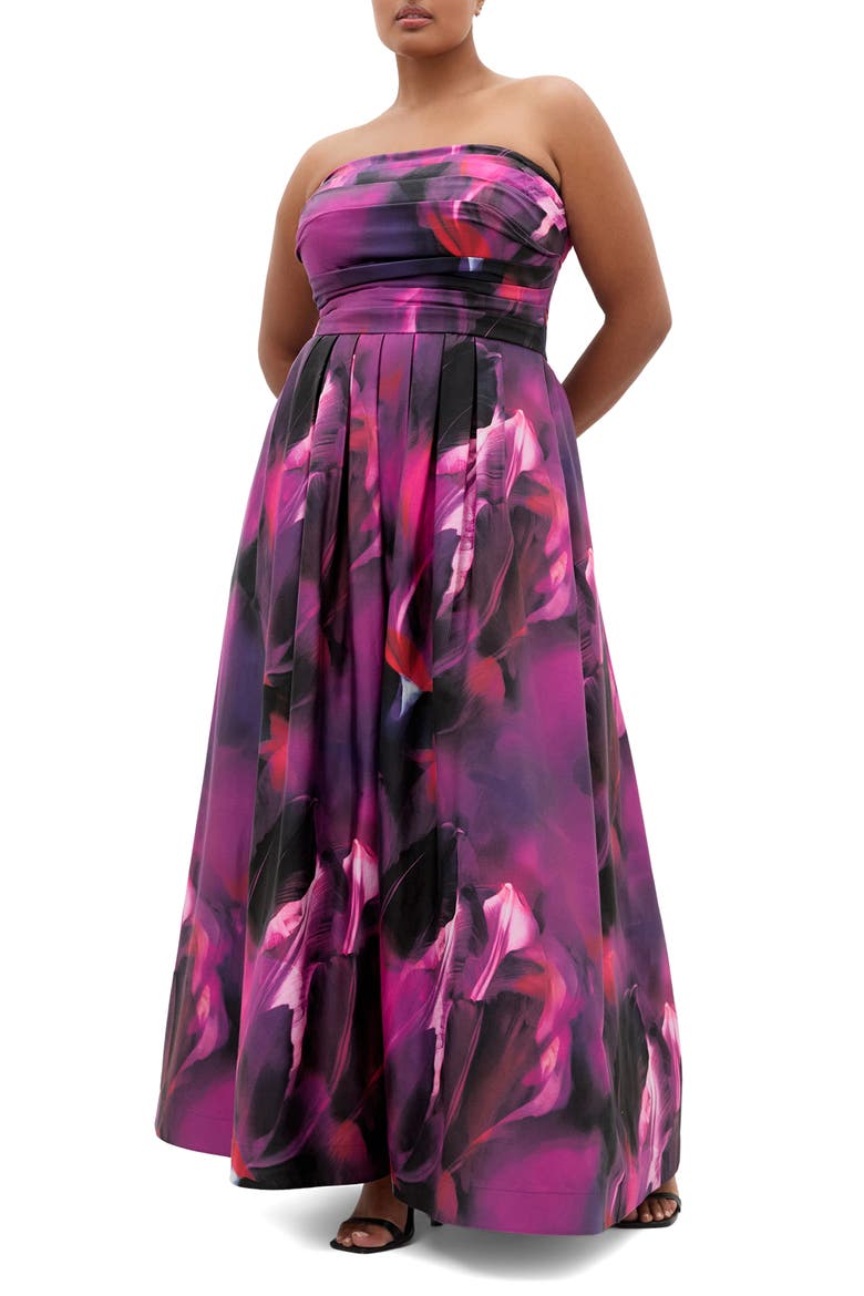 Rosalee Floral Maxi Dress, Main, color, VIVID BLUR