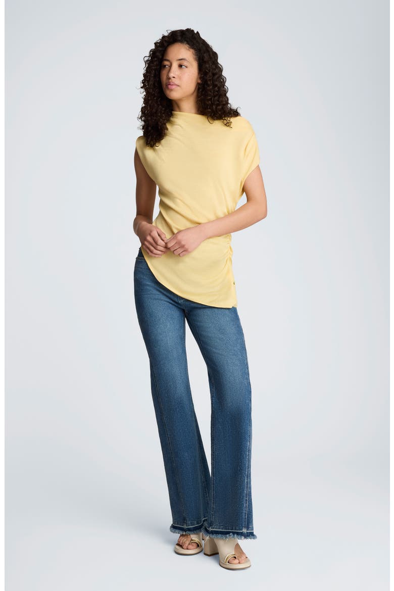 Asymmetric Hem One-Shoulder Sweater, Alternate, color, PASTEL YELLOW