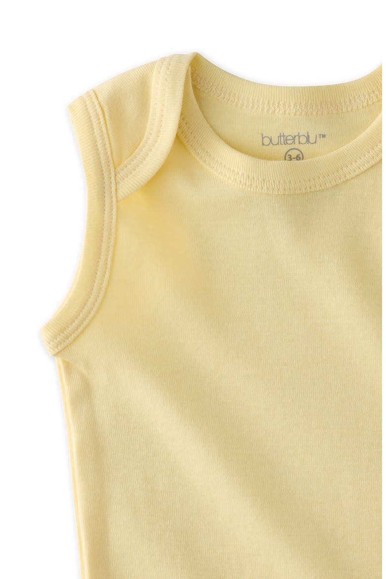 Sam Assorted 5-Pack Sleeveless Organic Cotton Bodysuits, Alternate, color, SUNNY