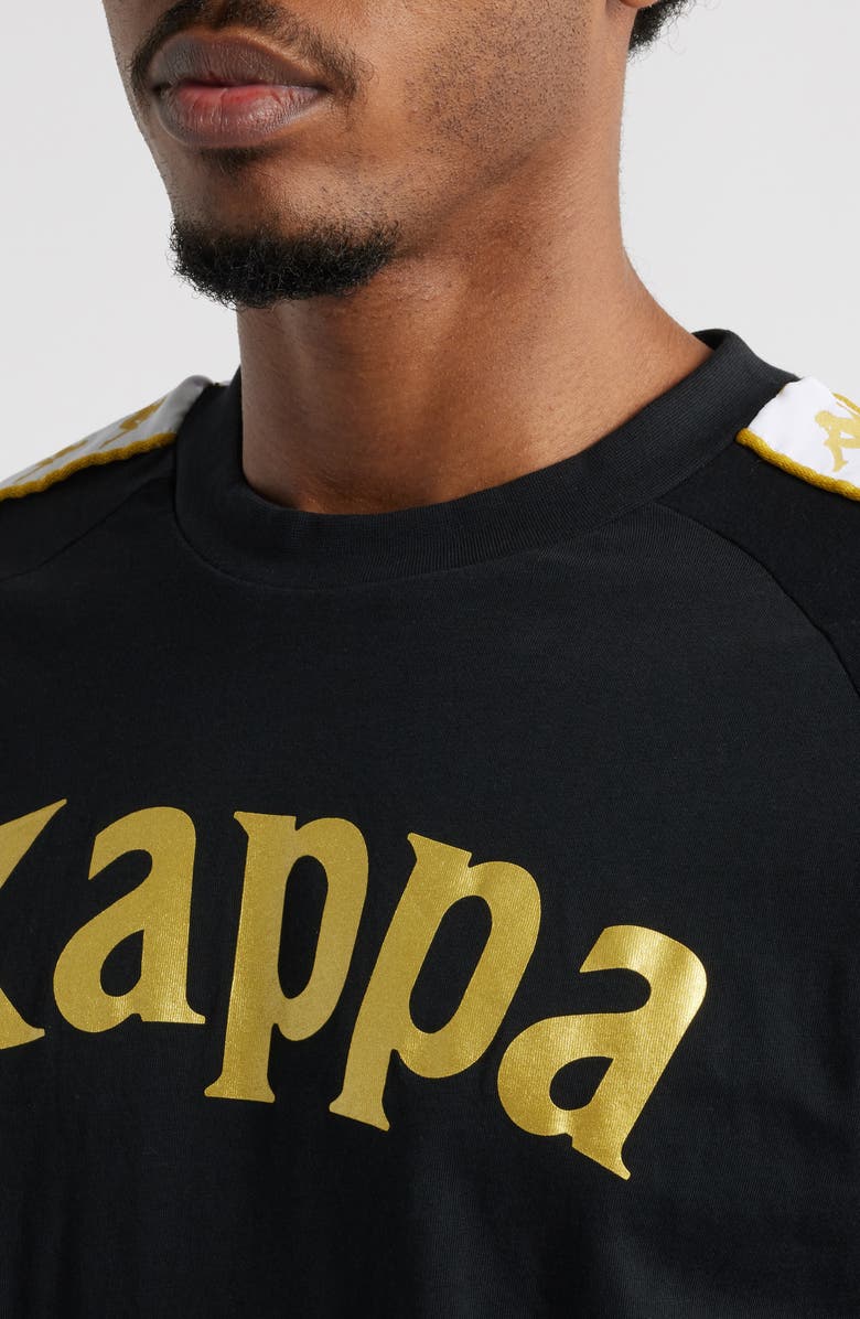 KAPPA 222 Banda Balima Logo Graphic T-Shirt, Alternate, color, Black-Yellow Gold Rich-White