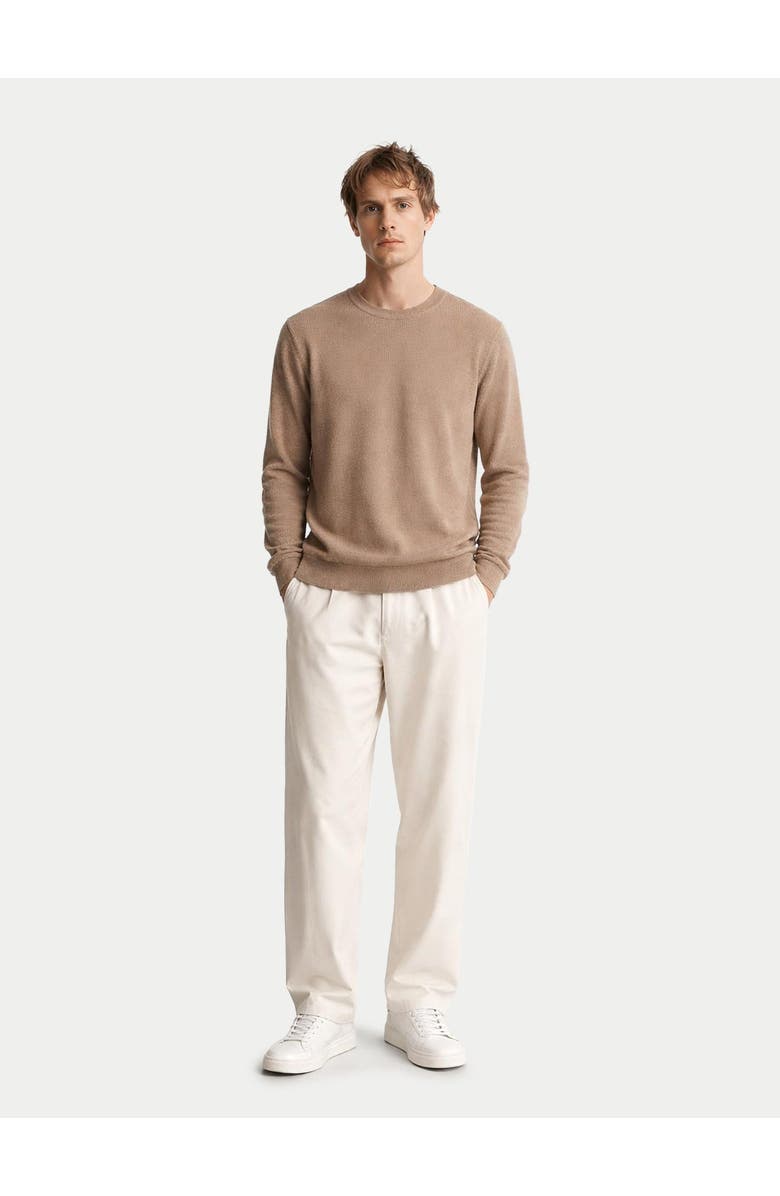 Gobi Cashmere Men's Crewneck Cotton Silk Cashmere Blend Sweater, Alternate, color, Timber Wolf