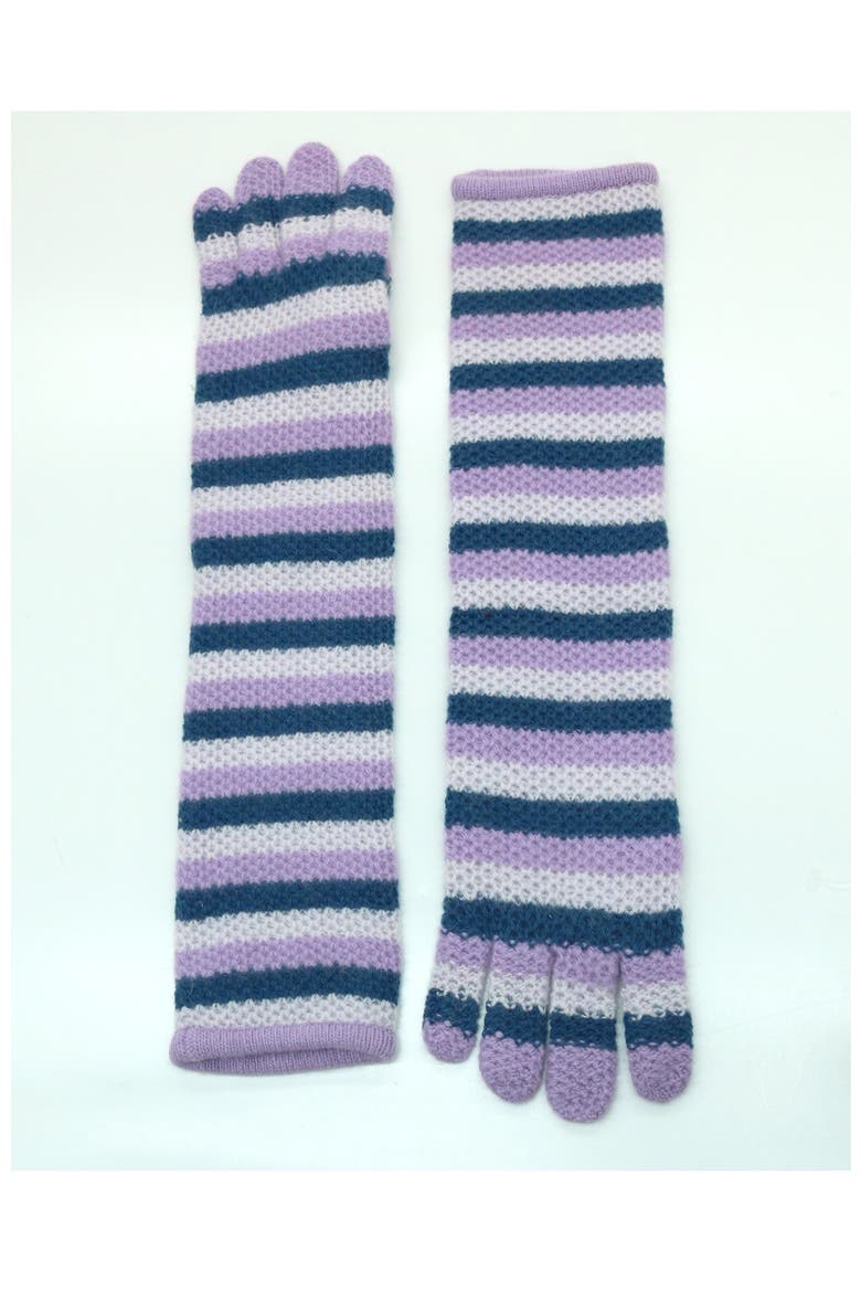 Cashmere long striped gloves, Alternate, color, Orchid/Purple