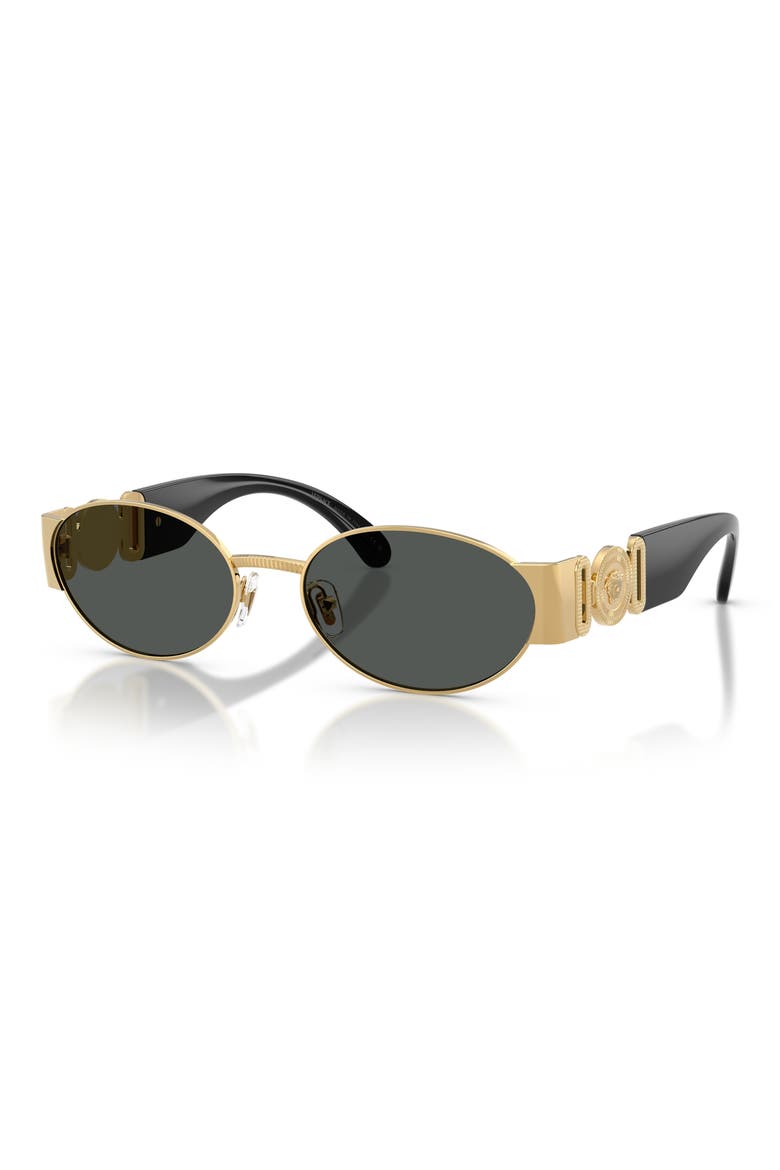 56mm Oval Sunglasses, Alternate, color, GOLD / DARK GREY