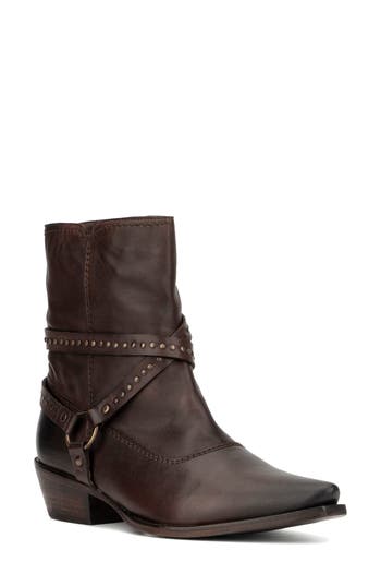 Vintage Foundry Alissa Harness Leather Boot In Brown