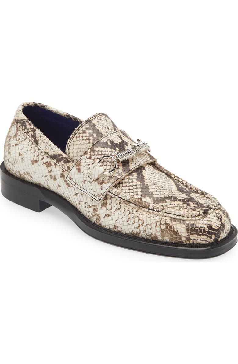 Burberry Barbed Snakeskin Embossed Loafer, Main, color, Serpent