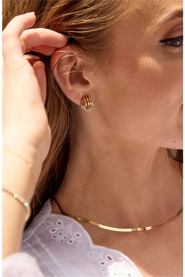 Mini Shiloh Knocker Earrings, Alternate, color, GOLD