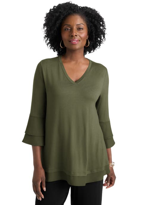 Ruffle Layered Sleeve Top (Plus Available)