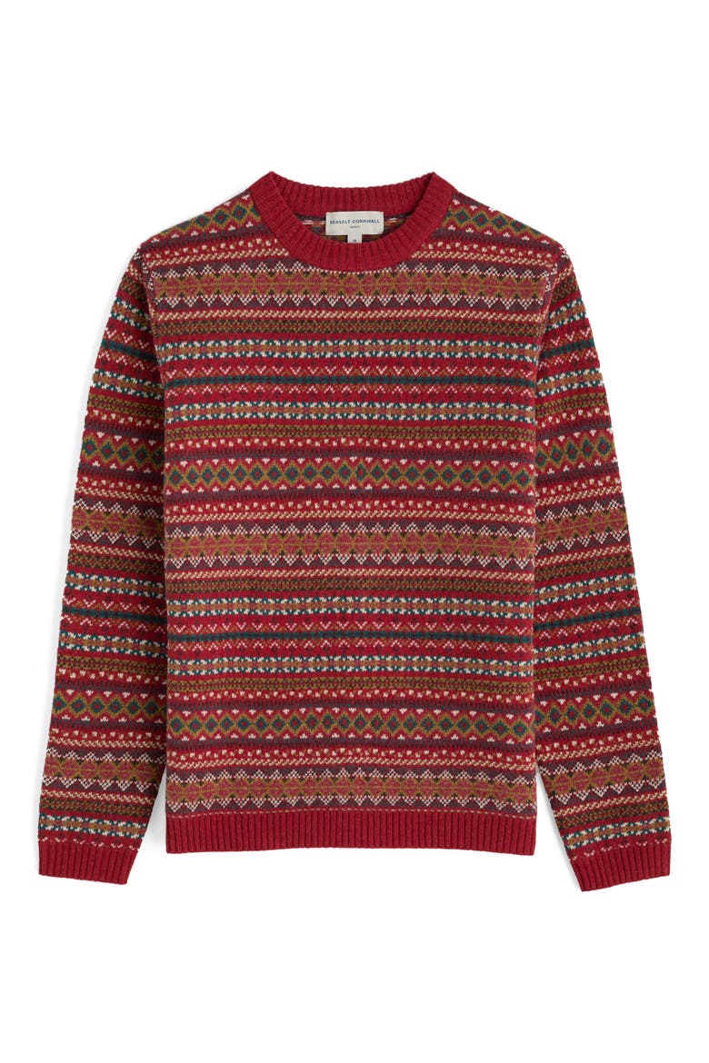Halyard Fair Isle Lambswool Blend Crewneck Sweater, Main, color, SPARNON ACER