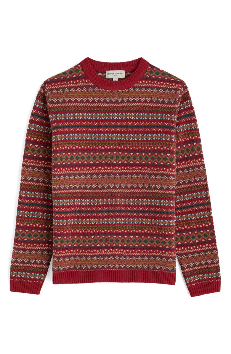 Seasalt Cornwall Halyard Fair Isle Lambswool Blend Crewneck Sweater, Main, color, Sparnon Acer