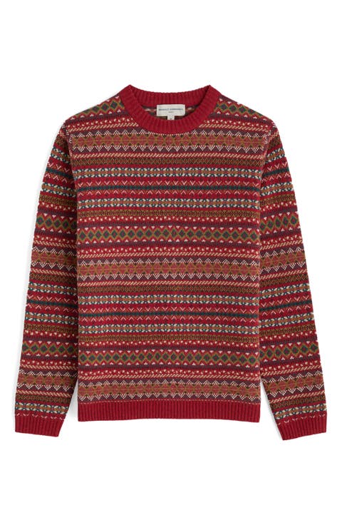 Halyard Fair Isle Lambswool Blend Crewneck Sweater