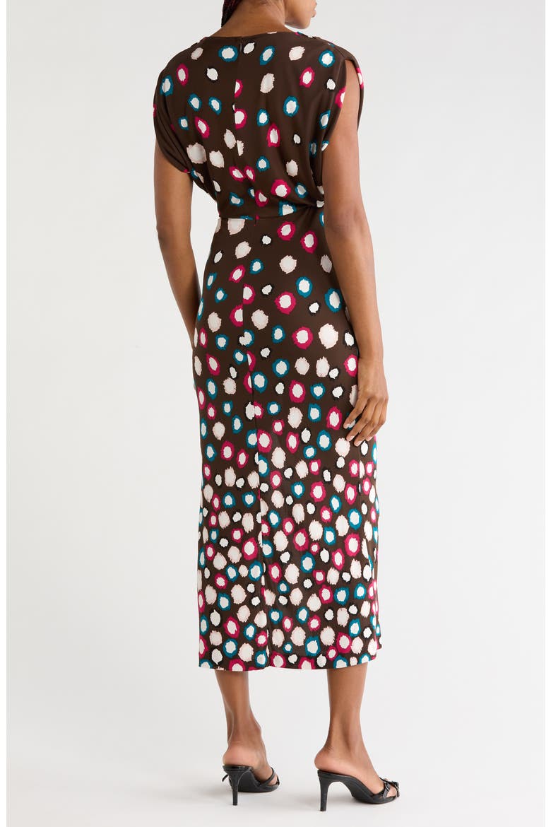 Williams Surplice Midi Dress, Alternate, color, LEOPARD SPOT COFFEE GRIND