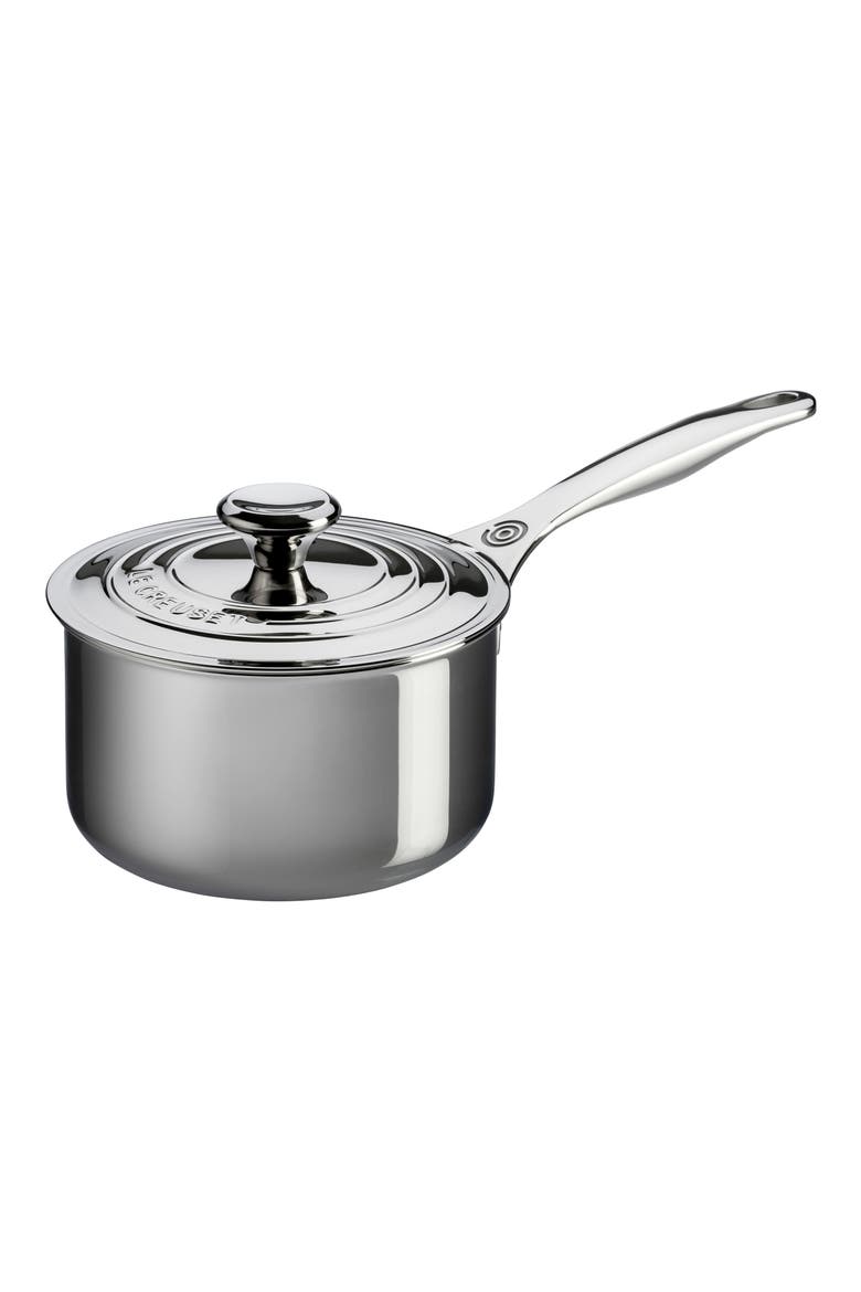 3-Quart Stainless Steel Saucepan with Lid, Main, color, STANLESS STEEL