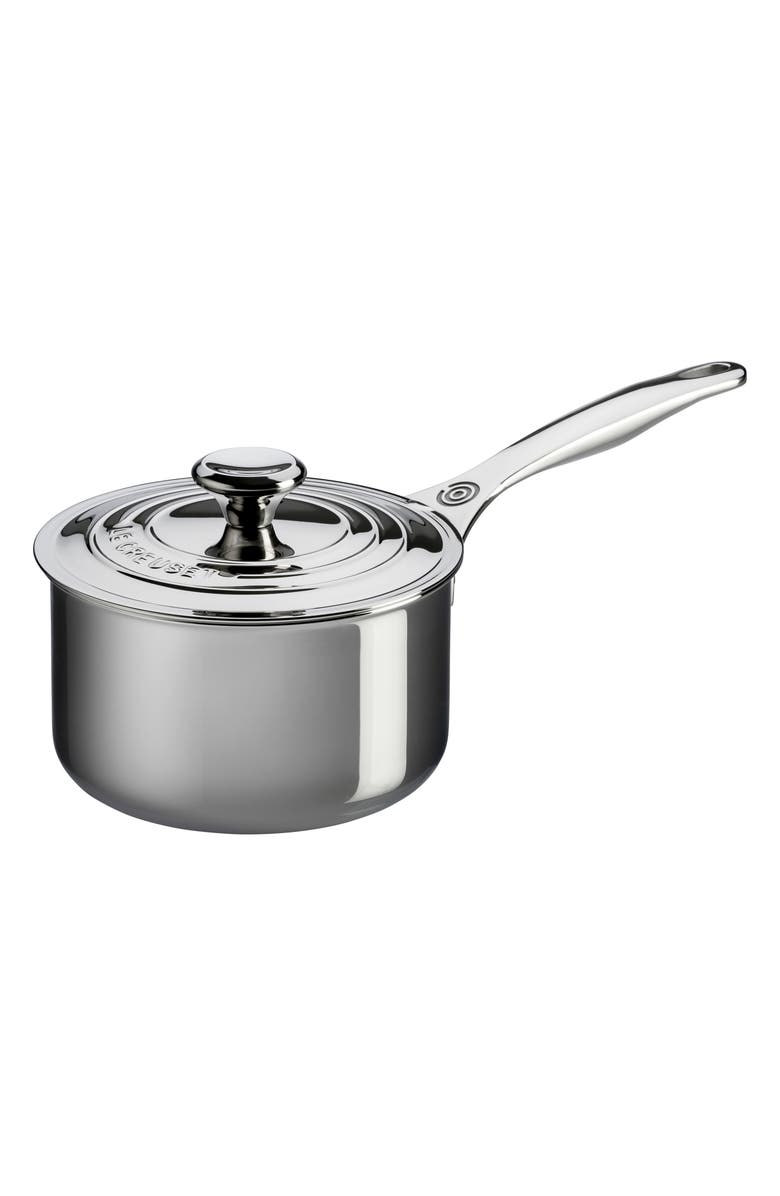 Le Creuset 3-Quart Stainless Steel Saucepan with Lid, Main, color, Stanless Steel