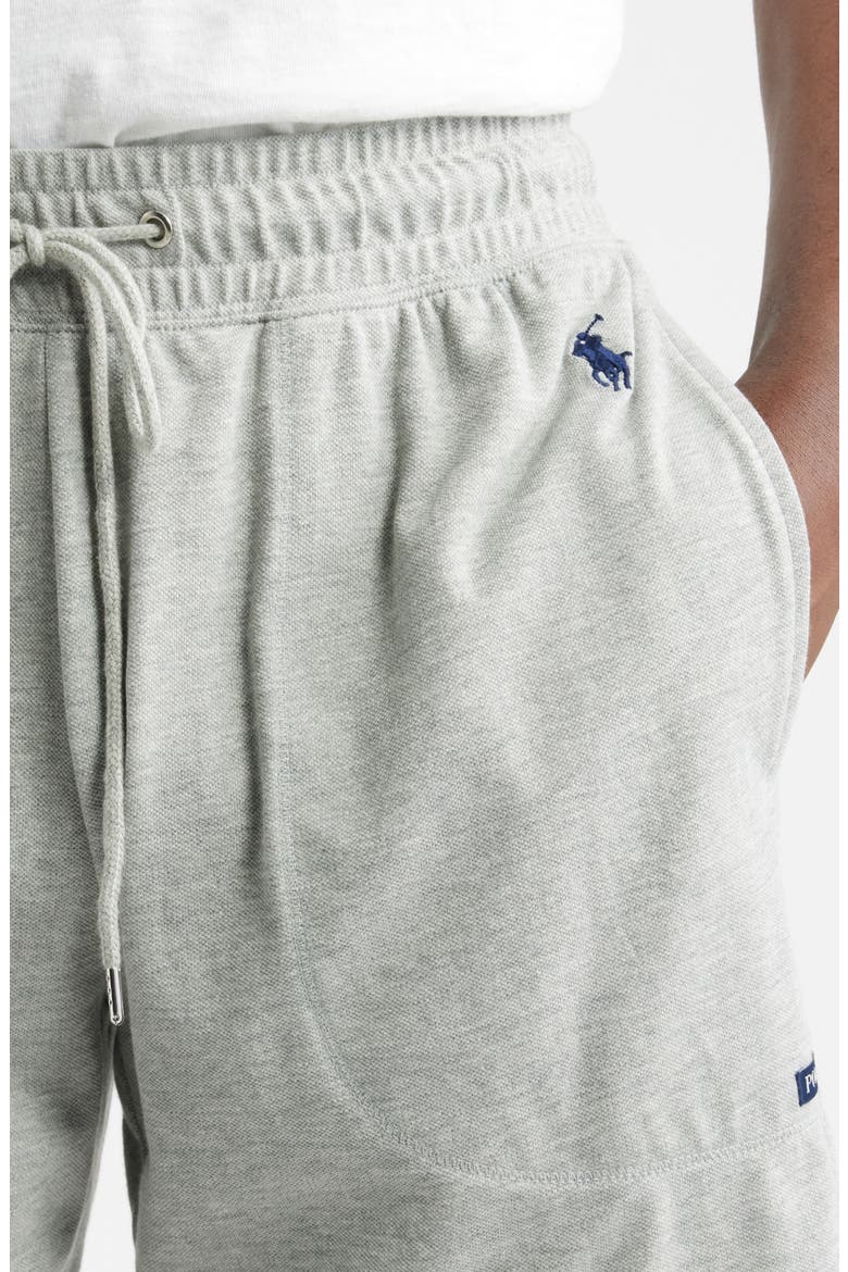 Featherweight 6-Inch Cotton Blend Piqué Pajama Shorts, Alternate, color, ANDOVER HEATHER CRUISE NAVY