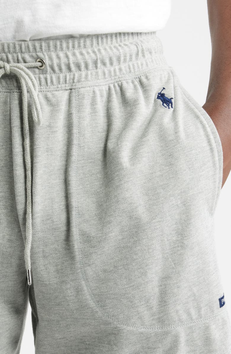 Polo Ralph Lauren Featherweight 6-Inch Cotton Blend Piqué Pajama Shorts, Alternate, color, Andover Heather Cruise Navy