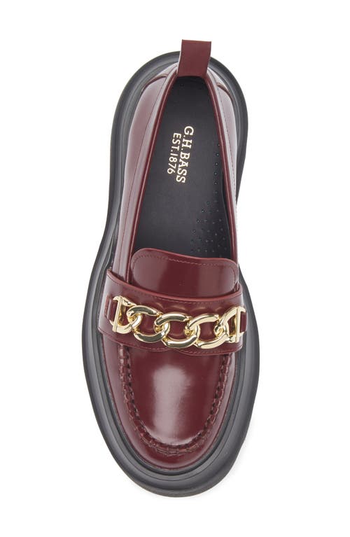 G.h.bass Chain Lug Sole Platform Loafer In Burgundy