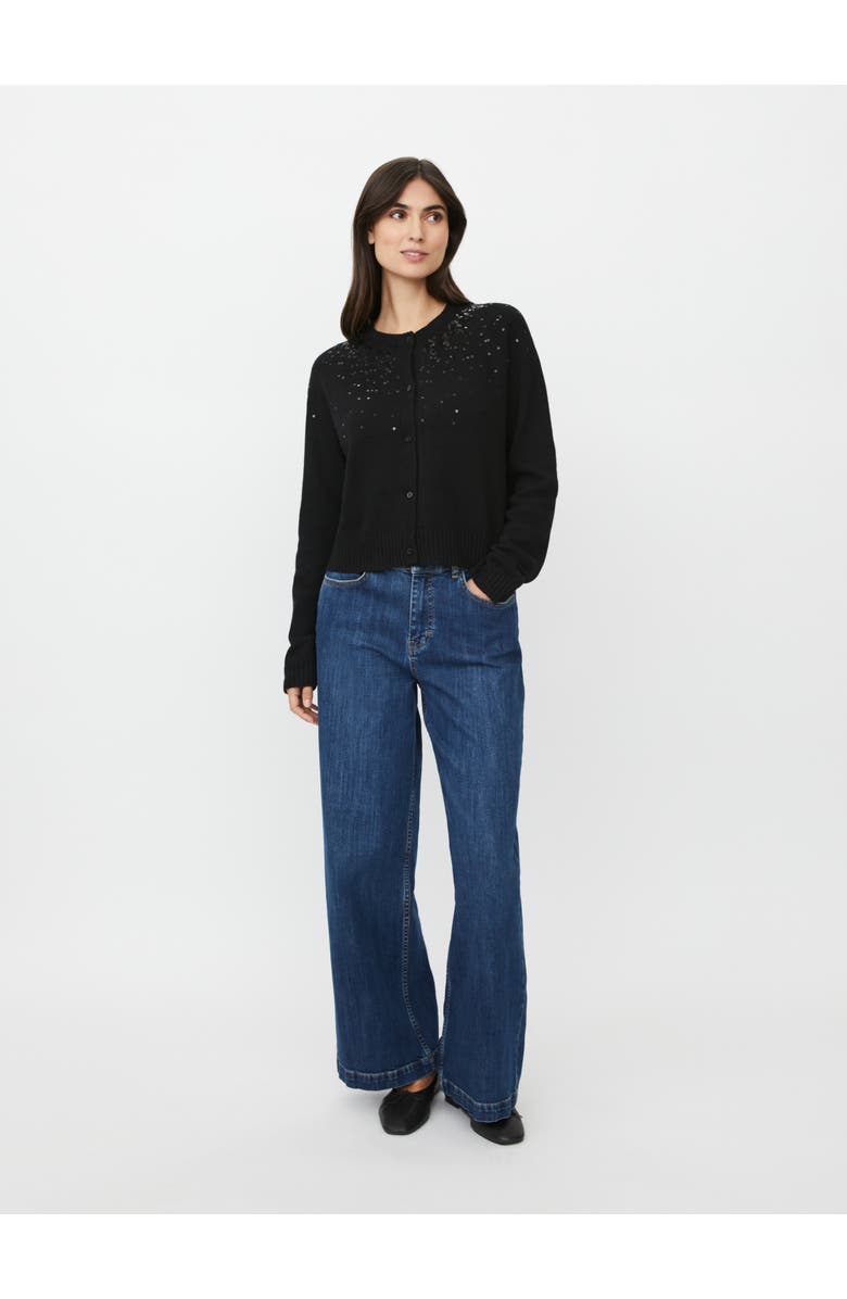 Masai Copenhagen Malitana Sequined Button Front Cardigan, Alternate, color, Black