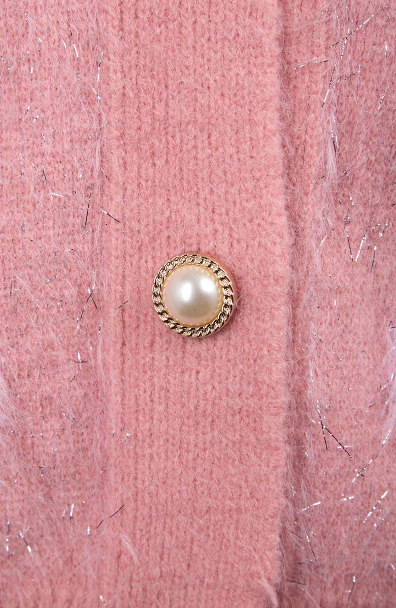 SAACHI Heart Eyelash Cardigan, Alternate, color, Dark Pink