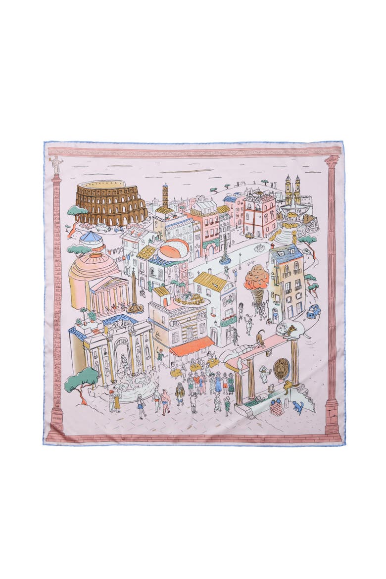 Rome Silk Square Scarf 26, Main, color, Roman Blush