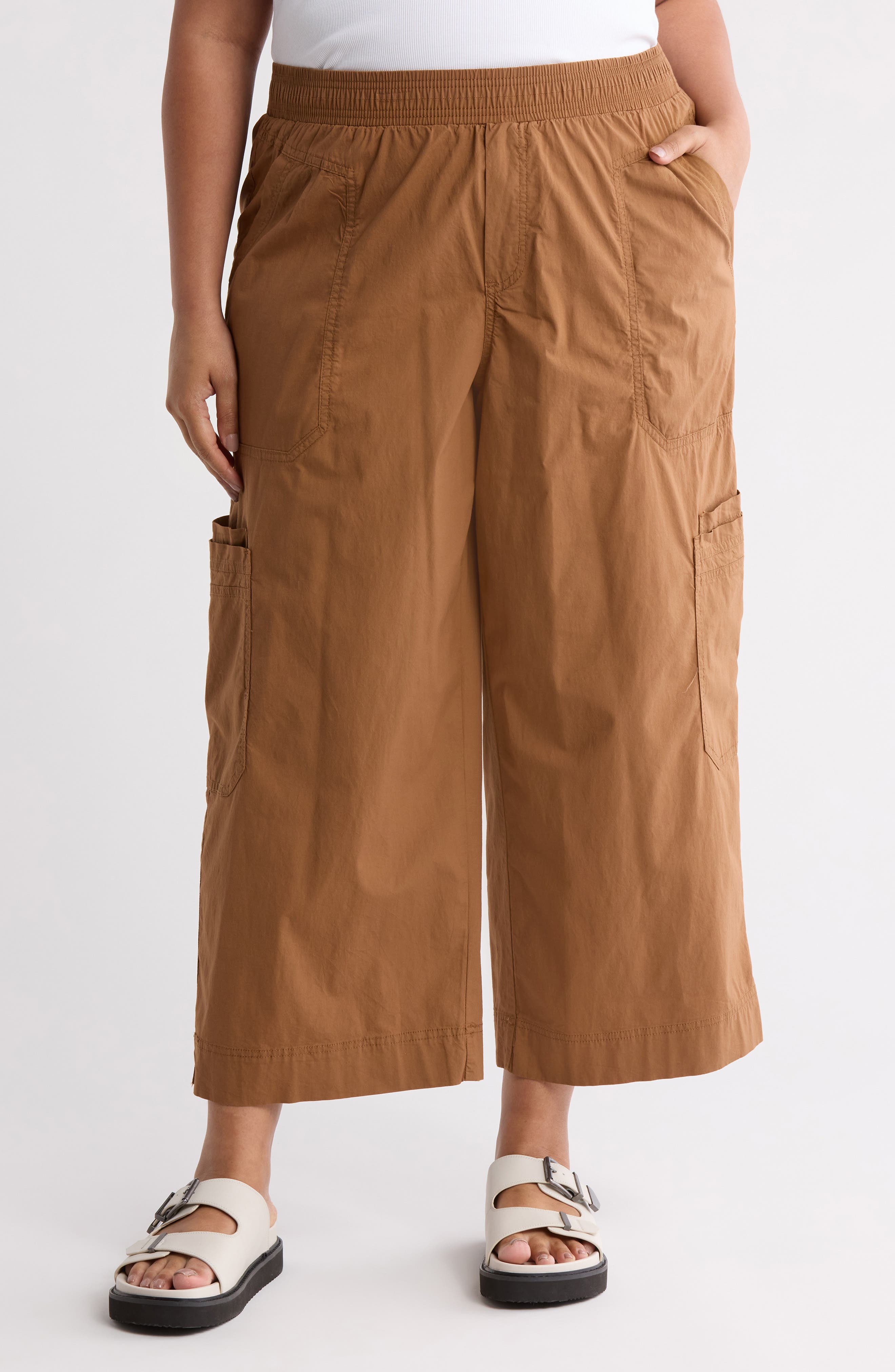 Democracy Crop Wide Leg Pull-On Pants