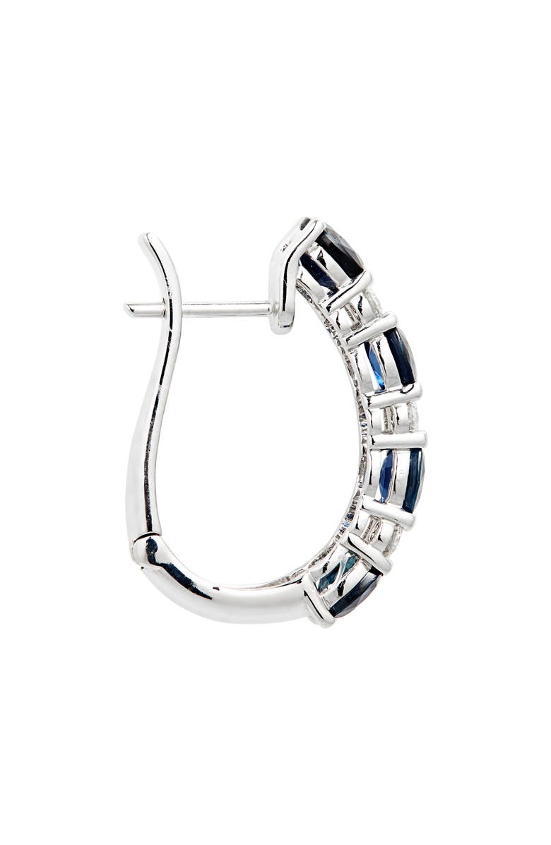 VALANI ATELIER Alternating Sapphire & Diamond Hoop Earrings, Alternate, color, 14K White Gold