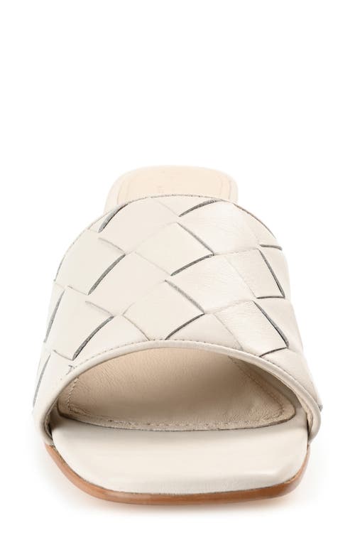 Journee Signature Kellee Woven Leather Sandal In Bone