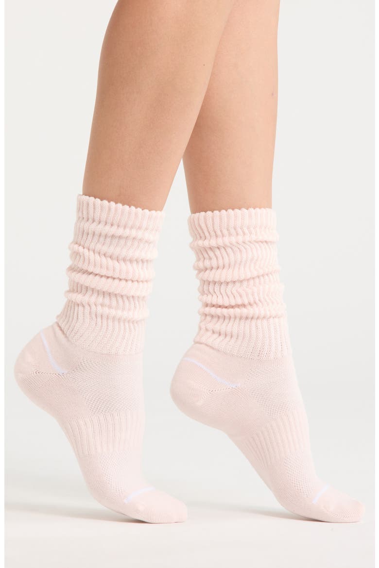 Athleisure Slouch Rib Crew Socks, Main, color, PINK PRIMROSE