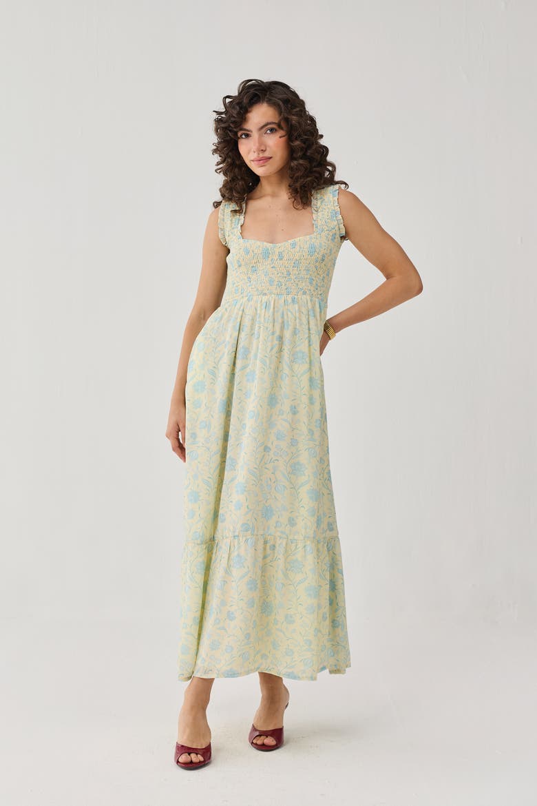 The Smocked Maxi Dress, Alternate, color, Butter Bloom