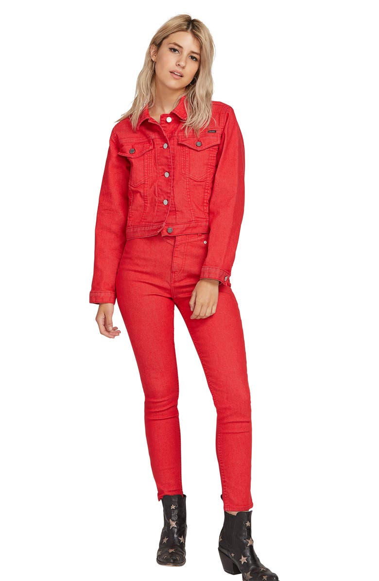 Volcom x Georgia May Jagger Shrunken Jean Jacket, Alternate, color, 