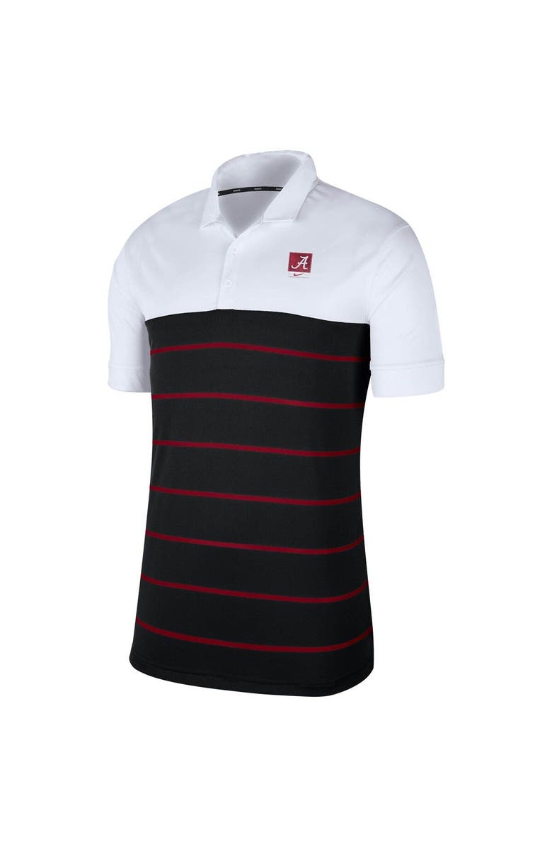 Nike Men's Nike White/Black Alabama Crimson Tide Striped Polo, Alternate, color, 