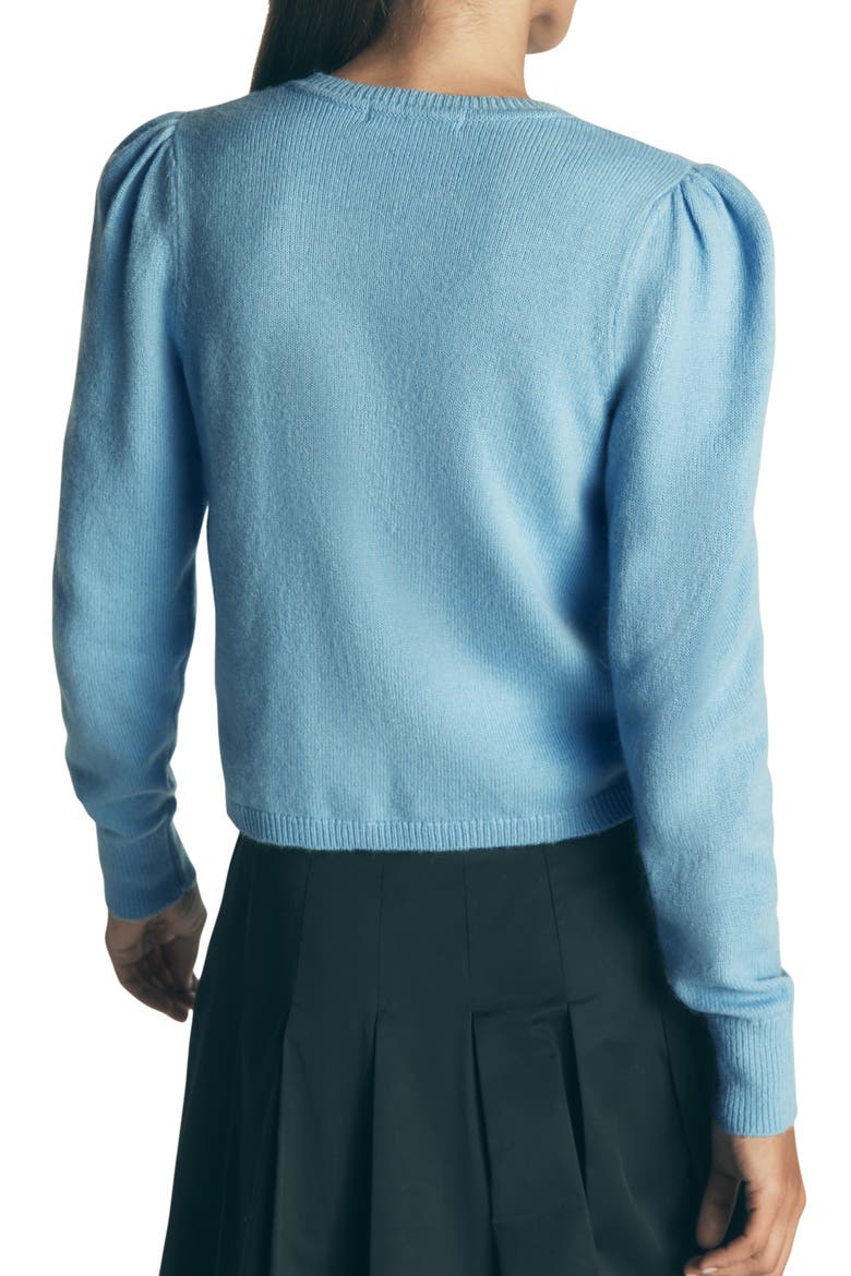 Ria Embellished Cardigan, Alternate, color, BLUE, BOW