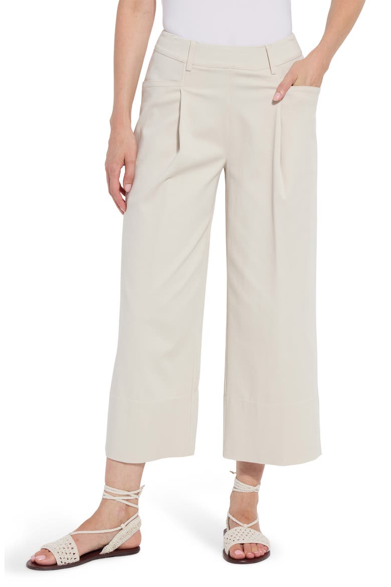 Mirabelle Pleated Crop Palazzo Pants, Alternate, color, OAT