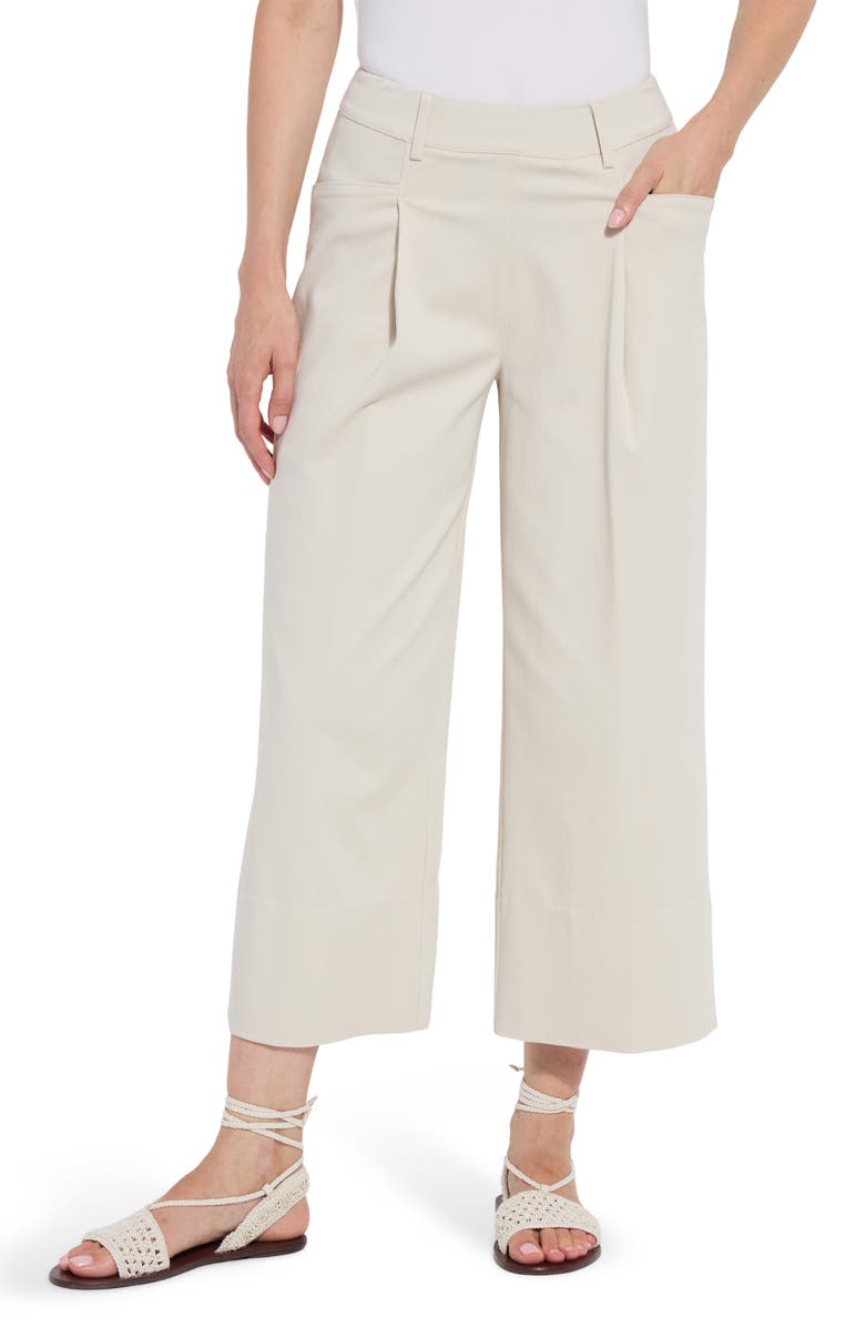 Lysse Mirabelle Pleated Crop Palazzo Pants, Alternate, color, Oat