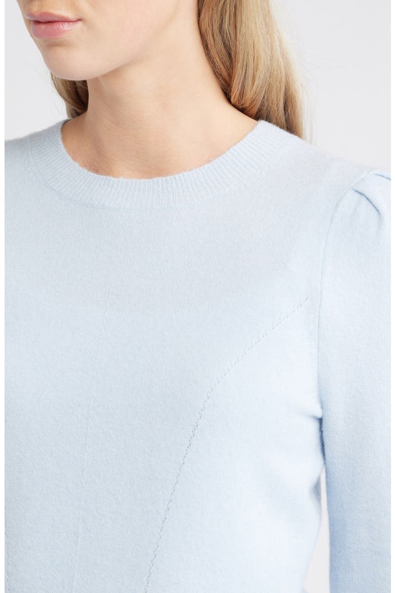 Pointelle Detail Crewneck Sweater, Alternate, color, BLUE SKYWAY