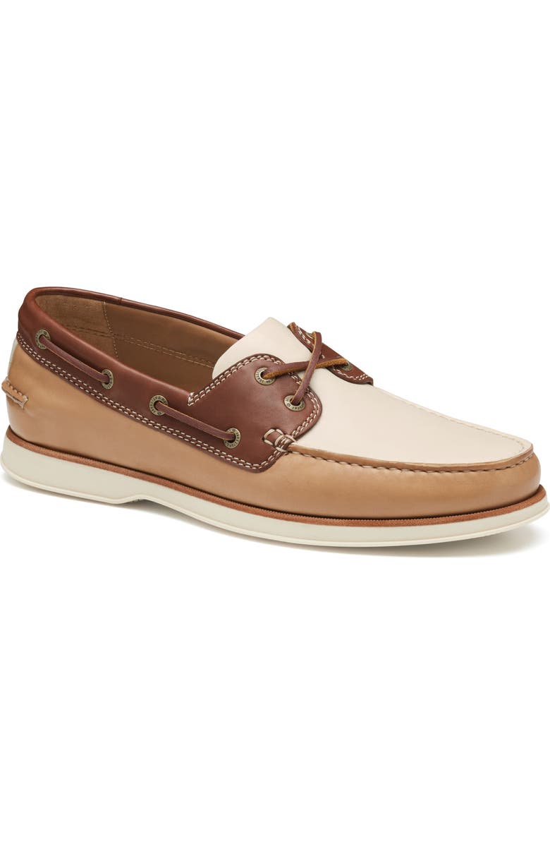 Johnston & Murphy Monaco Boat Shoe, Main, color, Tan Multi Sheepskin