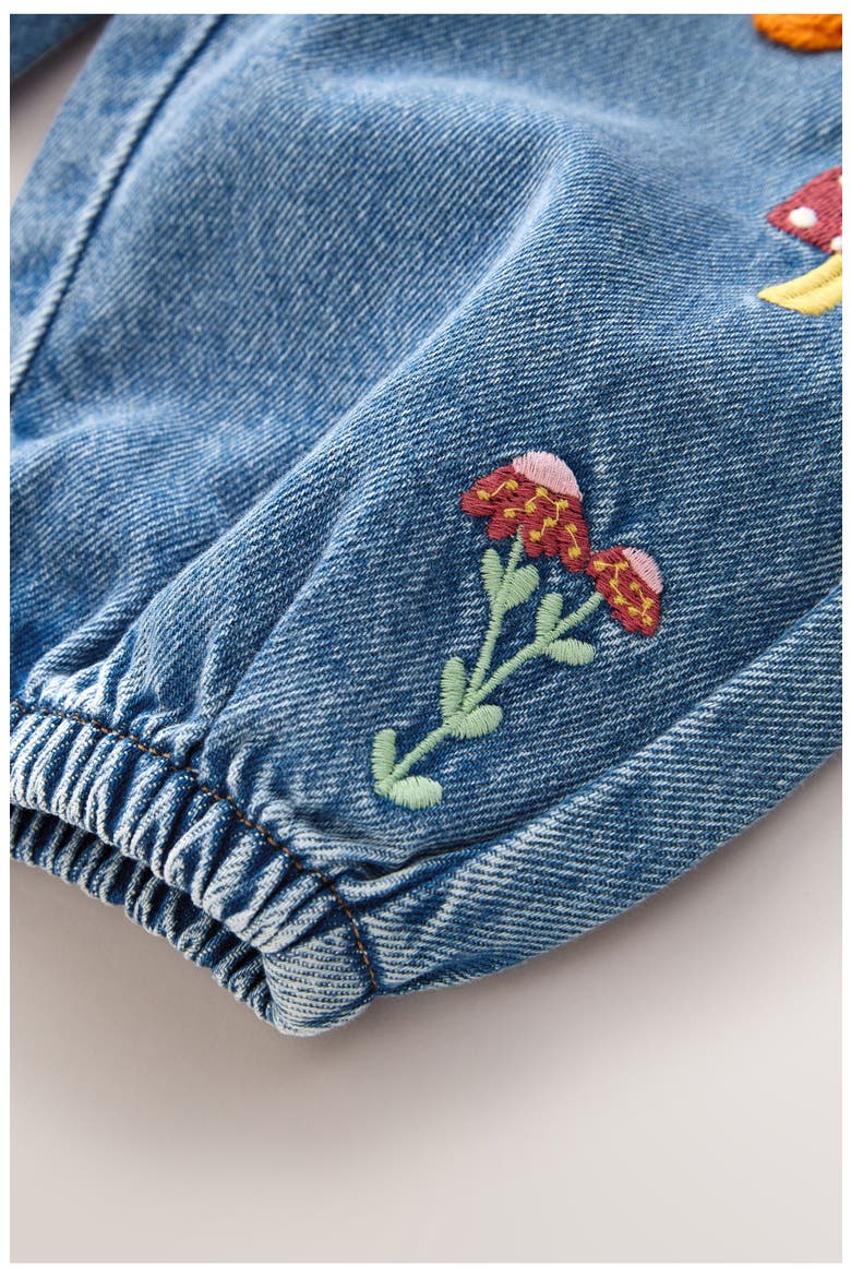 Kids' Embroidered Barrel Leg Jeans, Alternate, color, BLUE