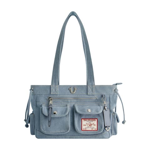 Multi-Pocket Denim Tote