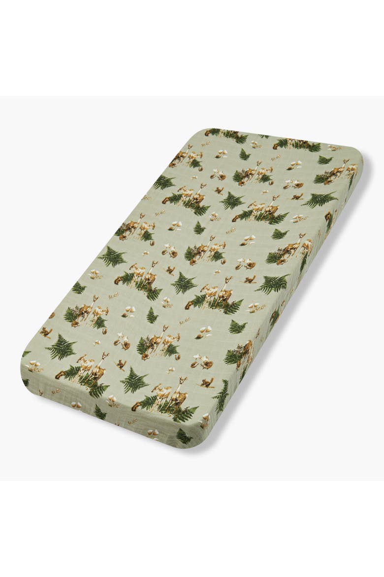 Organic Cotton Crib Sheet, Main, color, Forest Party