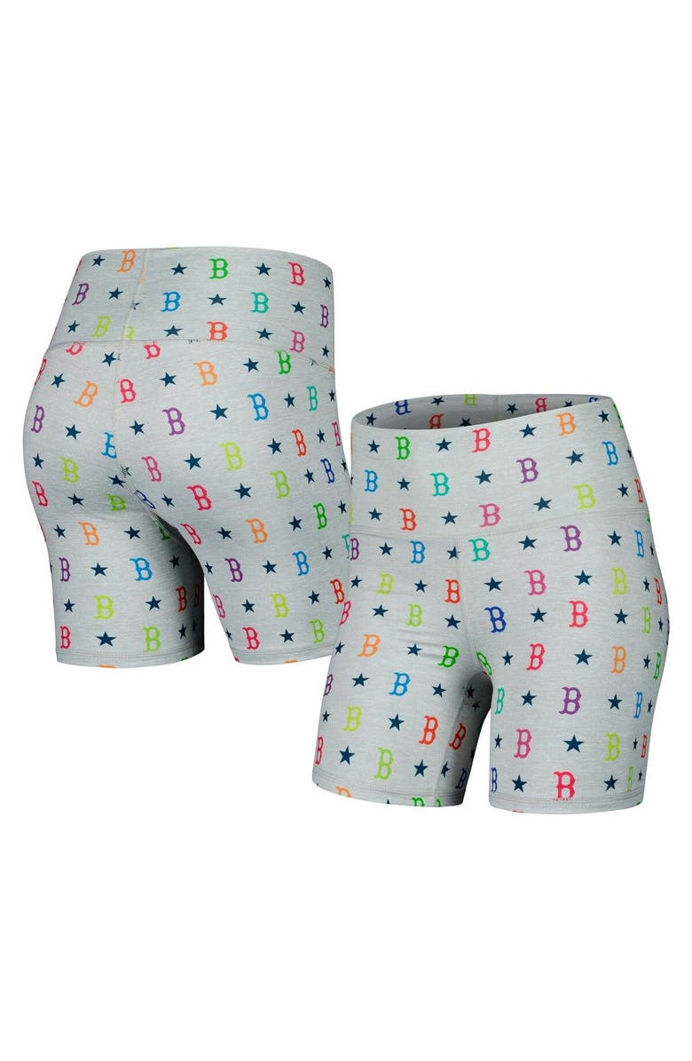 Terez Women's Terez Gray Boston Red Sox TLC Rainbow Shorts, Main, color, Gray