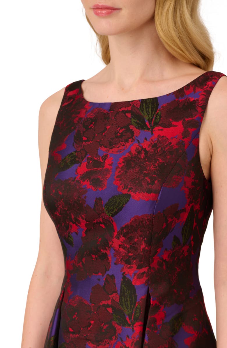 Adrianna Papell Floral Jacquard Fit & Flare Cocktail Dress, Alternate, color,