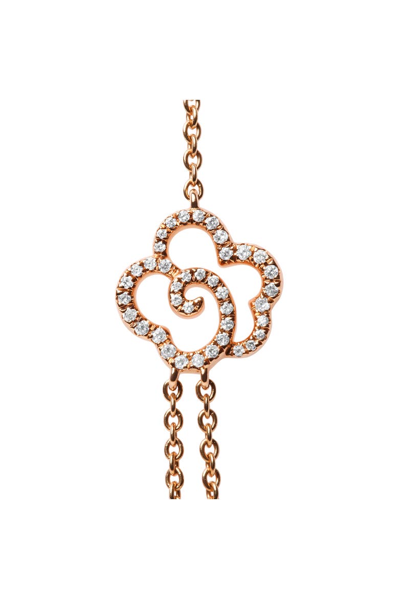 Gold 1/2 Cttw Diamond and Pearl Double Strand Station Necklace, Alternate, color, Pink