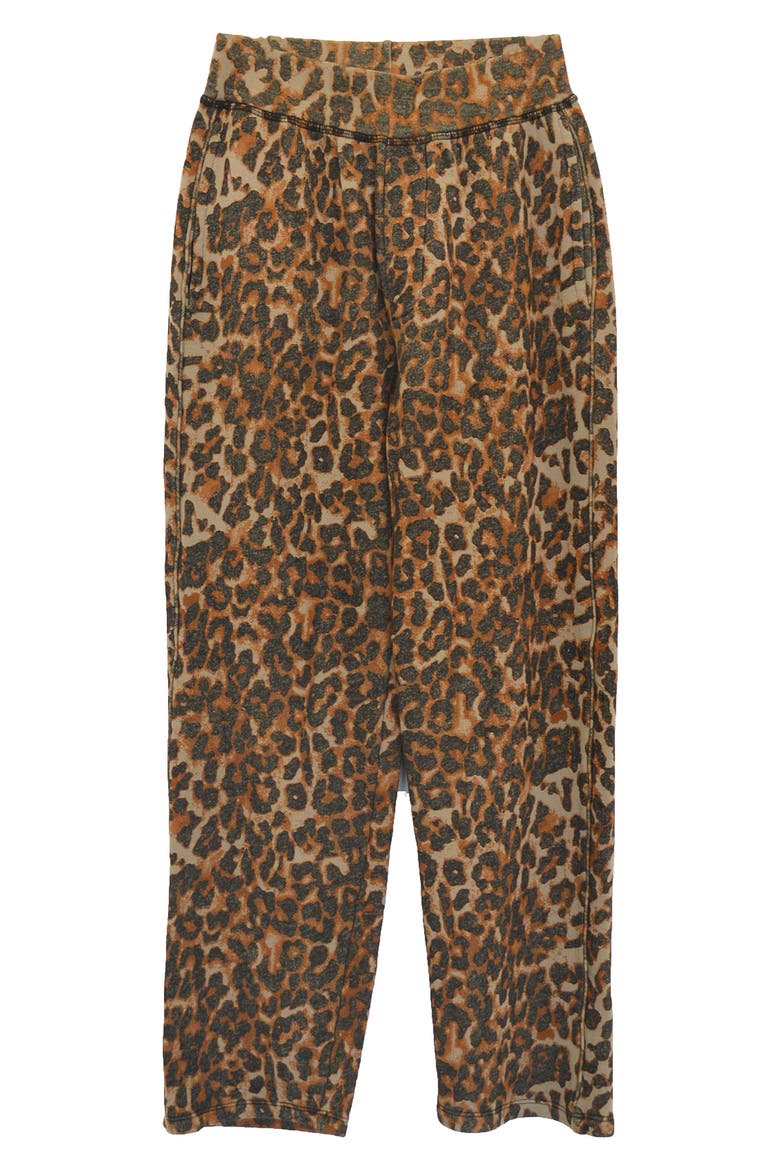 Clarence Leopard Print Track Pants, Main, color, TAUPE LEOPARD