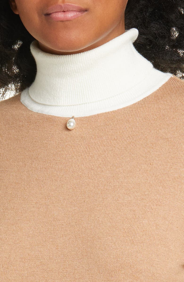 STAUD Urchin Contrast Turtleneck Sweater, Alternate, color, 