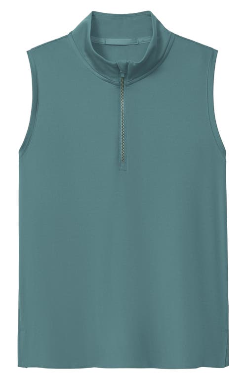 Shop Rhone Course To Court Sleeveless Half Zip Top In Green Sea